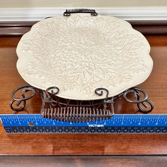 Ceramic decorative plate with metal stand - Picture 4 of 7